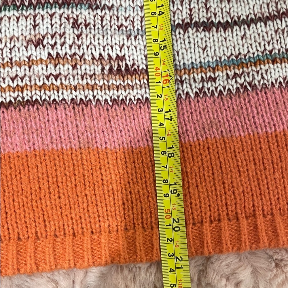 Knox Rose Colorful Striped cropped Turtleneck Sweater, 3/4 sleeve size M - Picture 5 of 7